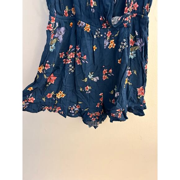 Be Cool Blue Multi Color Floral Tank Romper Size Small - Picture 3 of 7